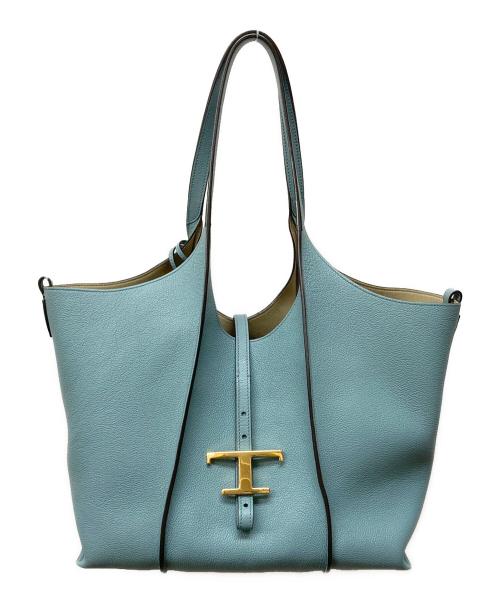 TOD'S（トッズ）TOD'S (トッズ) T タイムレス ショッピングバッグ ミディアム ブルーの古着・服飾アイテム