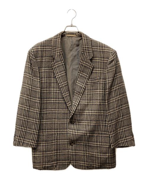 ISSEY MIYAKE（イッセイミヤケ）ISSEY MIYAKE (イッセイミヤケ) 2Bツイードジャケット ブラック×ブラウン サイズ:Mの古着・服飾アイテム