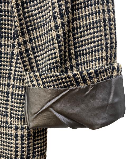 ISSEY MIYAKE（イッセイミヤケ）ISSEY MIYAKE (イッセイミヤケ) 2Bツイードジャケット ブラック×ブラウン サイズ:Mの古着・服飾アイテム