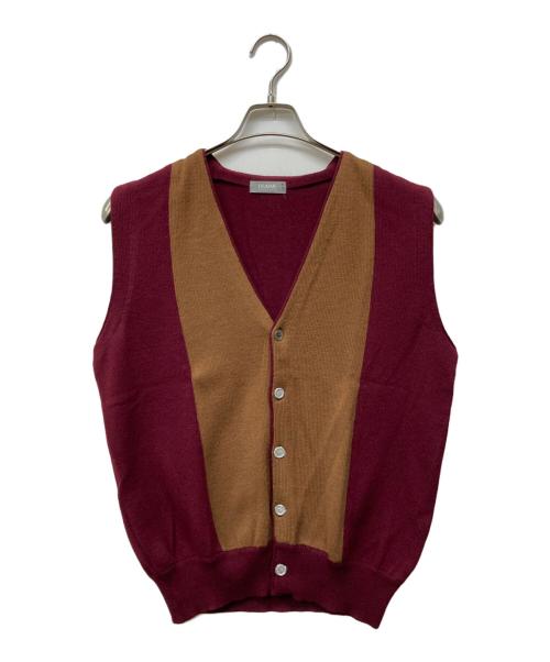 COMME des GARCONS HOMME（コムデギャルソン オム）COMME des GARCONS HOMME (コムデギャルソン オム) アーカイブニットジレ ベージュ×レッド サイズ:記載無し（実寸サイズをご確認ください）の古着・服飾アイテム