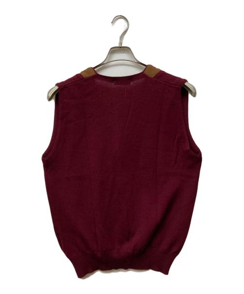 COMME des GARCONS HOMME（コムデギャルソン オム）COMME des GARCONS HOMME (コムデギャルソン オム) アーカイブニットジレ ベージュ×レッド サイズ:記載無し（実寸サイズをご確認ください）の古着・服飾アイテム