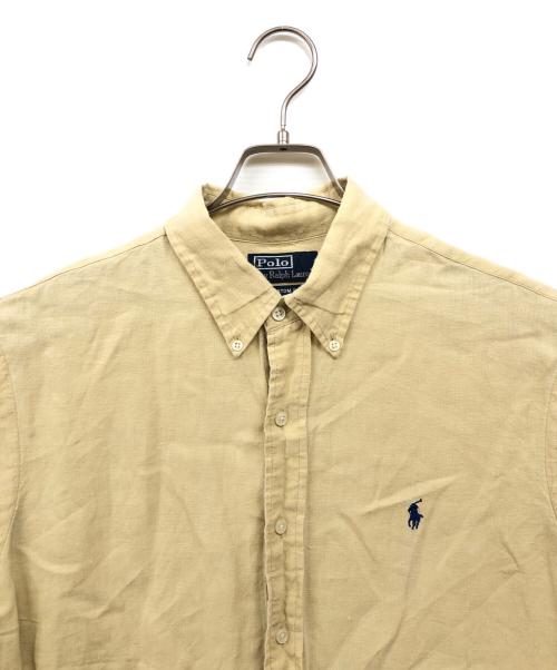 POLO RALPH LAUREN（ポロ・ラルフローレン）POLO RALPH LAUREN (ポロ・ラルフローレン) リネンボタンダウンシャツ ベージュ サイズ:Lの古着・服飾アイテム