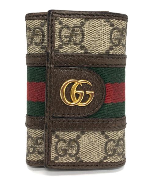 GUCCI（グッチ）GUCCI (グッチ) GGスプリーム シェリーライン 6連キーケース ブラックの古着・服飾アイテム