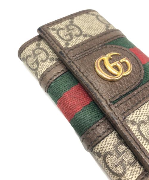 GUCCI（グッチ）GUCCI (グッチ) GGスプリーム シェリーライン 6連キーケース ブラックの古着・服飾アイテム