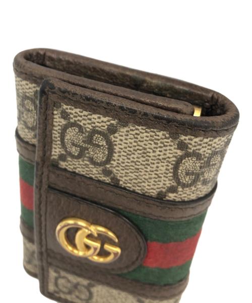 GUCCI（グッチ）GUCCI (グッチ) GGスプリーム シェリーライン 6連キーケース ブラックの古着・服飾アイテム