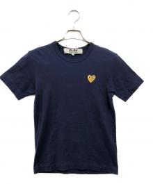 PLAY COMME des GARCONS（プレイコムデギャルソン）の古着「ハートパッチTシャツ」｜ネイビー