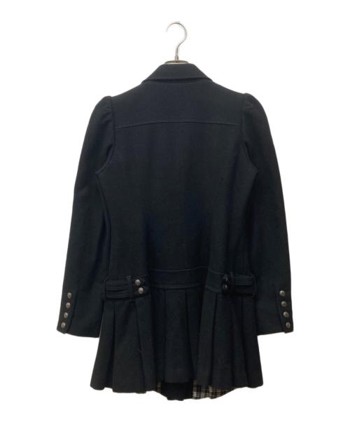 BURBERRY BLUE LABEL（バーバリー ブルー レーベル）BURBERRY BLUE LABEL (バーバリー ブルー レーベル) ウールダブルライダースコート ブラック サイズ:38の古着・服飾アイテム