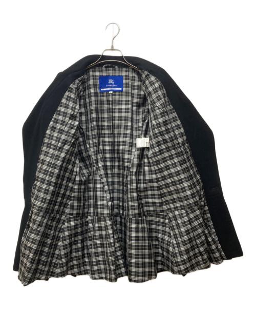 BURBERRY BLUE LABEL（バーバリー ブルー レーベル）BURBERRY BLUE LABEL (バーバリー ブルー レーベル) ウールダブルライダースコート ブラック サイズ:38の古着・服飾アイテム