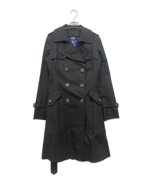 BURBERRY BLUE LABEL（バーバリー ブルー レーベル）BURBERRY BLUE LABEL (バーバリー ブルー レーベル) チェック柄ライナー付トレンチコート ブラック サイズ:40の古着・服飾アイテム