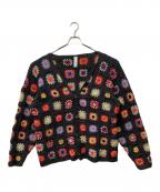 Niche.ニッチ）の古着「INDUSTRIAL HINDUSTAN CROCHET CARDIGAN」｜ブラック