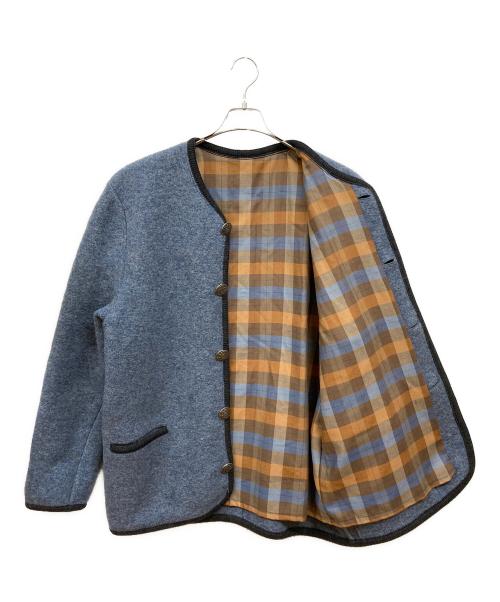 GEIGER（ガイガー）geiger (ガイガー) ノーカラーチロリアンジャケット ブルー サイズ:表記無しのため実寸参照の古着・服飾アイテム