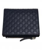 GUCCIグッチ）の古着「マイクログッチシマ コンパクトウォレット」｜ネイビー