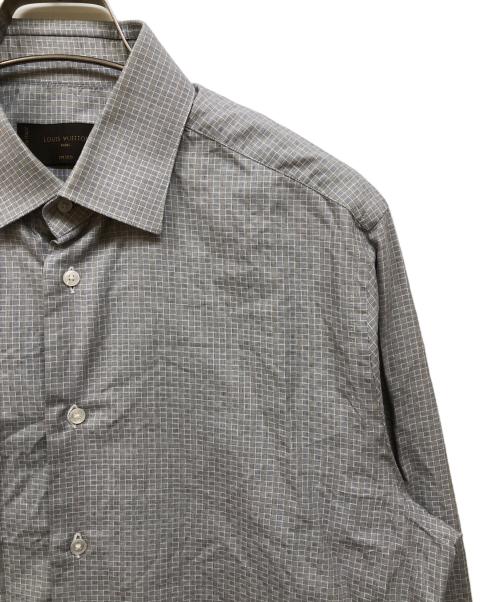 LOUIS VUITTON（ルイ ヴィトン）LOUIS VUITTON (ルイ ヴィトン) チェックドレスシャツ グレー サイズ:39/15 1/2の古着・服飾アイテム