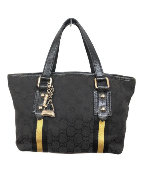 GUCCI（グッチ）GUCCI (グッチ) GGキャンバスミニトートバッグ ブラックの古着・服飾アイテム