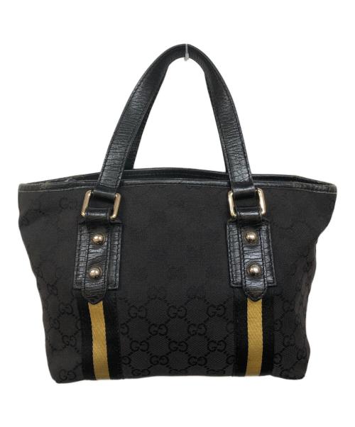 GUCCI（グッチ）GUCCI (グッチ) GGキャンバスミニトートバッグ ブラックの古着・服飾アイテム