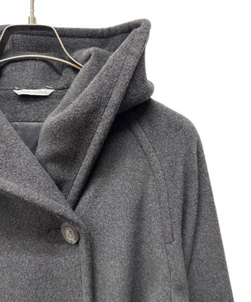 MaxMara（マックスマーラ）MaxMara (マックスマーラ) ヴァージンウール×カシミヤ フーデッドコート グレー サイズ:38の古着・服飾アイテム