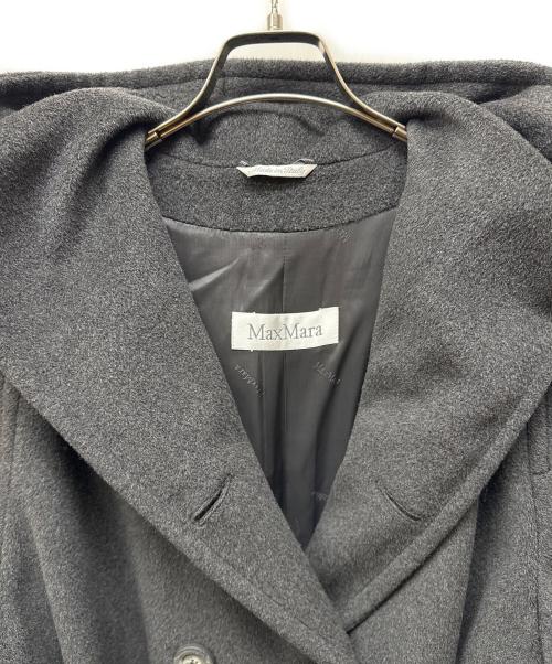 MaxMara（マックスマーラ）MaxMara (マックスマーラ) ヴァージンウール×カシミヤ フーデッドコート グレー サイズ:38の古着・服飾アイテム