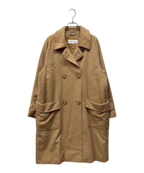 MaxMara（マックスマーラ）MaxMara (マックスマーラ) キャメル ダブルブレストコート ブラウン サイズ:44の古着・服飾アイテム