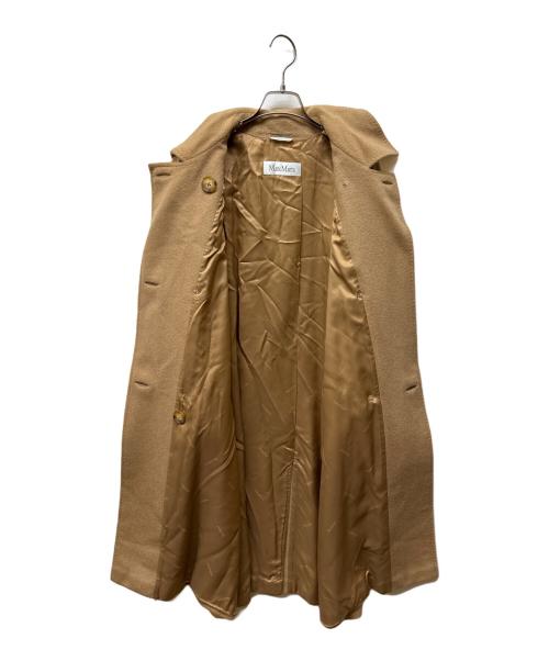 MaxMara（マックスマーラ）MaxMara (マックスマーラ) キャメル ダブルブレストコート ブラウン サイズ:44の古着・服飾アイテム