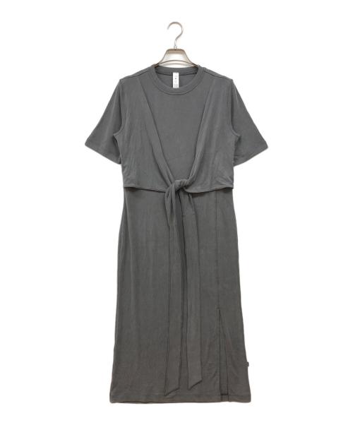 LULULEMON（ルルレモン）LULULEMON (ルルレモン) ラップフロント ソフトリブミディドレス グレー サイズ:6の古着・服飾アイテム