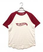 hystericヒステリック）の古着「ラグランTシャツ」｜ホワイト×レッド