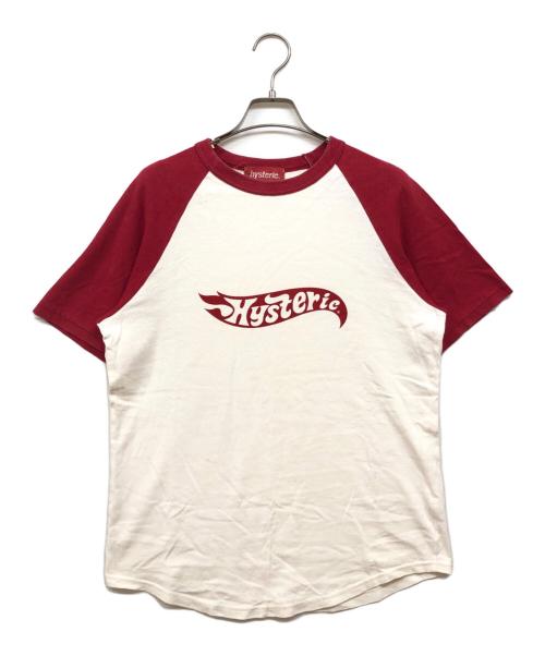 hysteric（ヒステリック）hysteric (ヒステリック) ラグランTシャツ ホワイト×レッド サイズ:freeの古着・服飾アイテム