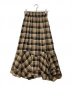 HER LIP TOハーリップトゥ）の古着「Cotton-Blend Voile Maxi Skirt」｜ブラウン