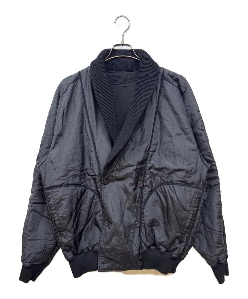 ISSEY MIYAKE MEN（イッセイミヤケメン）ISSEY MIYAKE MEN (イッセイミヤケメン) キモノカラー ロゴリバーシブルボンバージャケット ブラック サイズ:FREEの古着・服飾アイテム