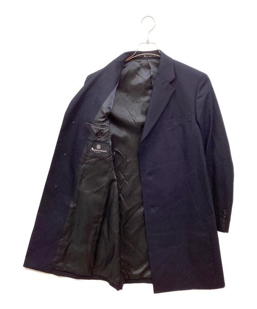 Aquascutum（アクアスキュータム）Aquascutum (アクアスキュータム) カシミヤ混チェスターコート ネイビー サイズ:36の古着・服飾アイテム