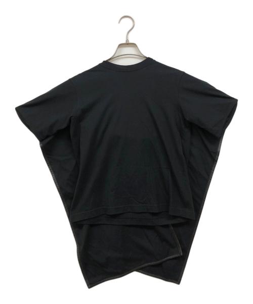 CELINE（セリーヌ）CELINE (セリーヌ) レザーパイピングマントデザインTシャツ ブラック サイズ:XSの古着・服飾アイテム