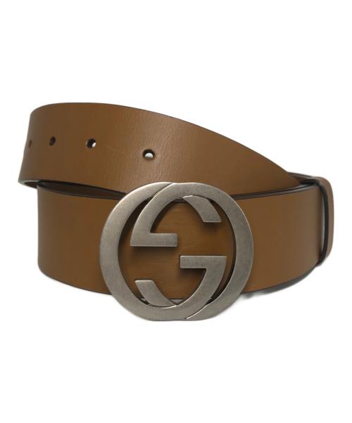 GUCCI（グッチ）GUCCI (グッチ) インターロッキングG ベルト ブラウン サイズ:95.38の古着・服飾アイテム