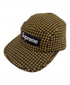 SUPREMEシュプリーム）の古着「23FW BOUCLE HOUNDSTOOTH CAP」｜イエロー