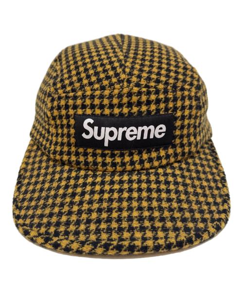 SUPREME（シュプリーム）Supreme (シュプリーム) 23FW BOUCLE HOUNDSTOOTH CAP イエローの古着・服飾アイテム