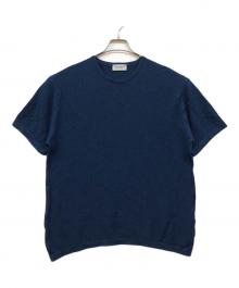JOHN SMEDLEY（ジョンスメドレー）の古着「ショートスリーブニット」｜ネイビー