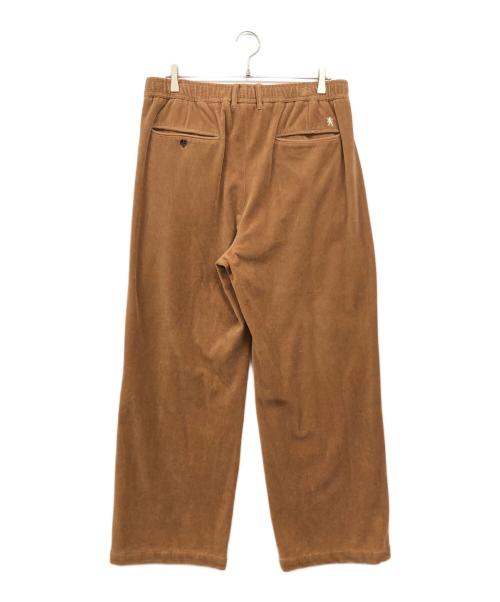 Gymphlex（ジムフレックス）Gymphlex (ジムフレックス) ニットコーデュロイ 2プリーツパンツ ブラウン サイズ:Lの古着・服飾アイテム