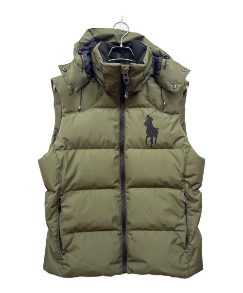 POLO RALPH LAUREN（ポロ・ラルフローレン）POLO RALPH LAUREN (ポロ・ラルフローレン) ビッグポニーダウンベスト カーキ サイズ:Mの古着・服飾アイテム