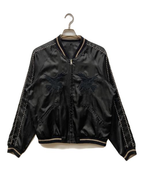 +8 PARIS ROCK（プラスエイトパリスロック）+8 PARIS ROCK (プラスエイトパリスロック) スカジャン ブラック サイズ:ｌの古着・服飾アイテム