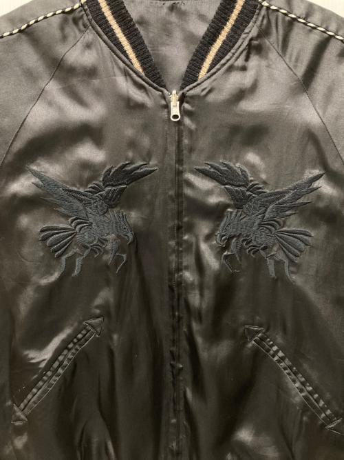 +8 PARIS ROCK（プラスエイトパリスロック）+8 PARIS ROCK (プラスエイトパリスロック) スカジャン ブラック サイズ:ｌの古着・服飾アイテム