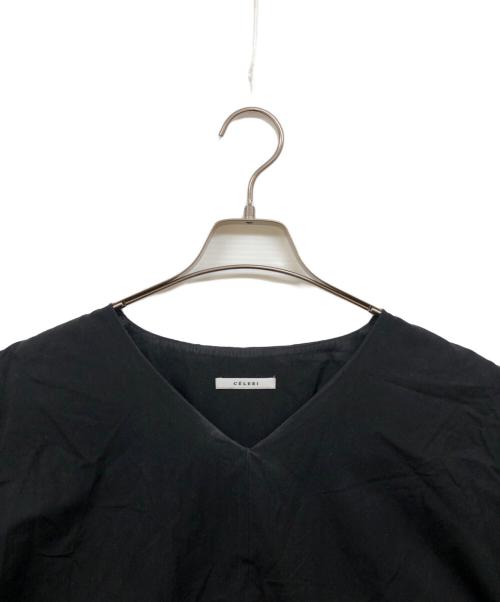 CELERI（セルリ）CELERI (セルリ) Vネック ワンピース ブラック サイズ:36の古着・服飾アイテム