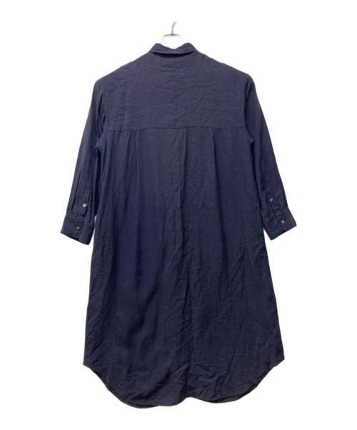 EVERYDAY I LIKE.（エヴリデイ アイ ライク）EVERYDAY I LIKE. (エヴリデイ アイ ライク) Linen Shirt Dress ネイビー サイズ:36の古着・服飾アイテム