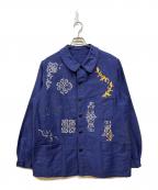 SUPER TEBMOCスーパーテブモック）の古着「モールスキンジャケット」｜ブルー