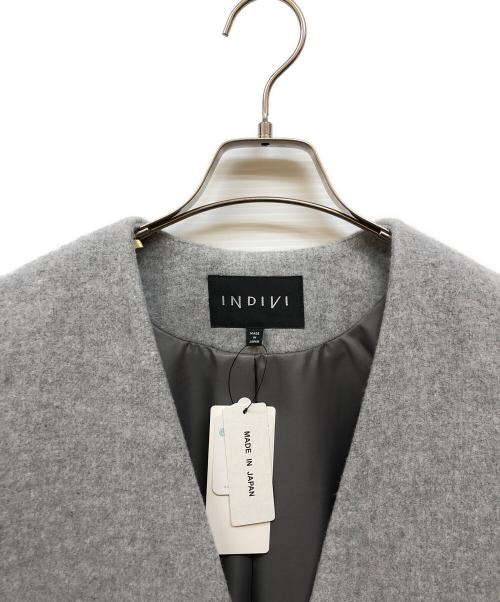 INDIVI（インディヴィ）INDIVI (インディヴィ) 軽量/ウール混 ライトフォルム ロングコート グレー サイズ:36 未使用品の古着・服飾アイテム