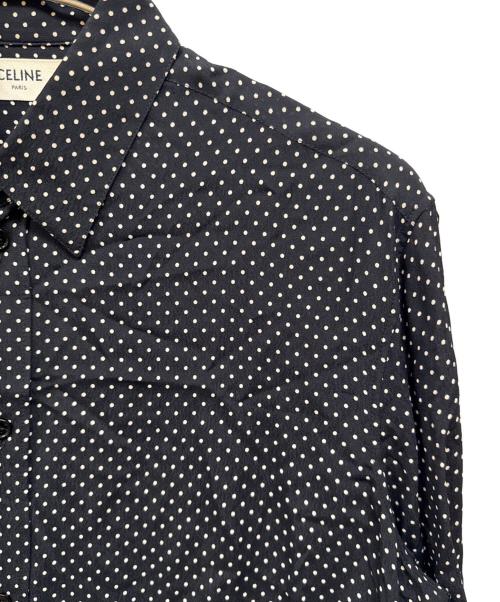 CELINE（セリーヌ）CELINE (セリーヌ) CLASSIC SHIRT IN DOT PRINTED VISCOSE ブラック サイズ:40の古着・服飾アイテム
