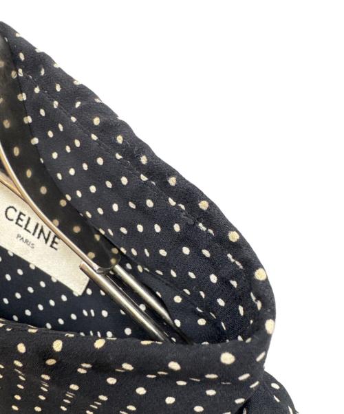 CELINE（セリーヌ）CELINE (セリーヌ) CLASSIC SHIRT IN DOT PRINTED VISCOSE ブラック サイズ:40の古着・服飾アイテム