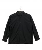 ATONエイトン）の古着「TWIST WOOL TROPICAL | オーバーサイズシャツ」｜ブラック