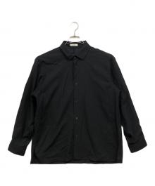 ATON（エイトン）の古着「TWIST WOOL TROPICAL | オーバーサイズシャツ」｜ブラック