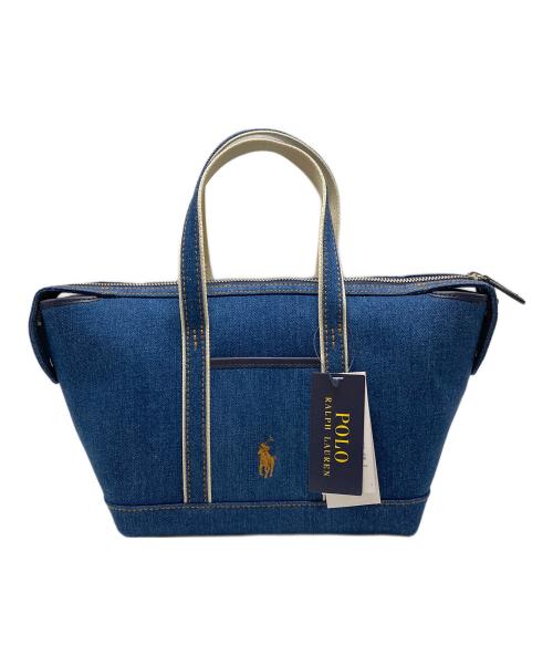 POLO RALPH LAUREN（ポロ・ラルフローレン）POLO RALPH LAUREN (ポロ・ラルフローレン) デニムミニトート ブルー 未使用品の古着・服飾アイテム