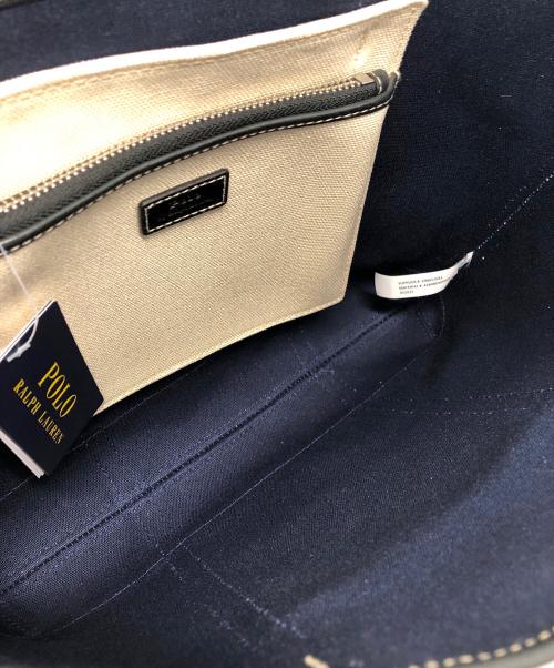 POLO RALPH LAUREN（ポロ・ラルフローレン）POLO RALPH LAUREN (ポロ・ラルフローレン) Polo ベア キャンバス スモール ショッパー トート アイボリーの古着・服飾アイテム
