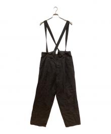 nestrobe confect（ネストローブ コンフェクト）の古着「ブラックリネンキャンバス サスペンダーパンツ」｜グレー