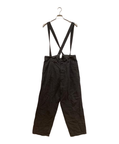 nestrobe confect（ネストローブ コンフェクト）nestrobe confect (ネストローブ コンフェクト) ブラックリネンキャンバス サスペンダーパンツ グレー サイズ:SIZE 4の古着・服飾アイテム